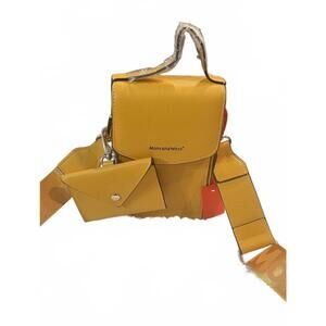Montana West Yellow Crossbody Bag with Adjustable Strap and Pouch